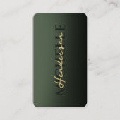 Elegant Professioneel Modern Glanzend Groen Monogr Visitekaartje (Voorkant)