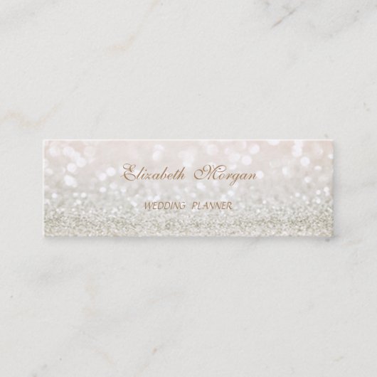 Elegant Professioneel Modern Glitterend Mini Visitekaartje (Voorkant)