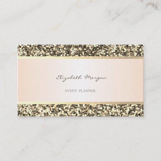 Elegant Professioneel Modern,  Goud Glitter Visitekaartje (Voorkant)