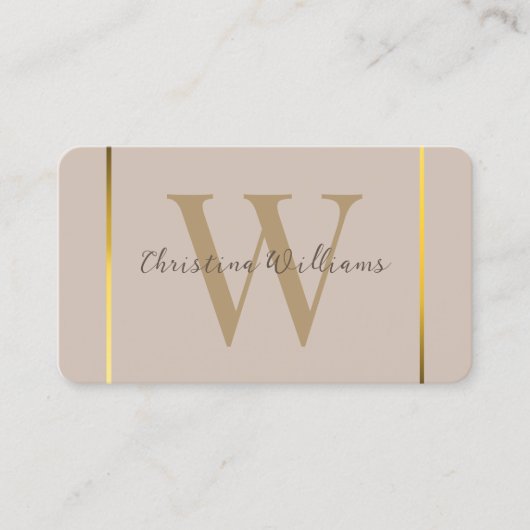 Elegant Professioneel Modern Minimalistisch Monogr Visitekaartje (Voorkant)