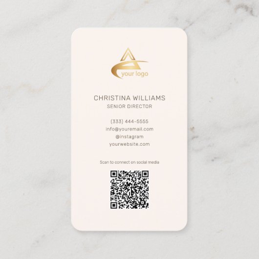 Elegant Professioneel Modern Minimalistisch Monogr Visitekaartje (Achterkant)