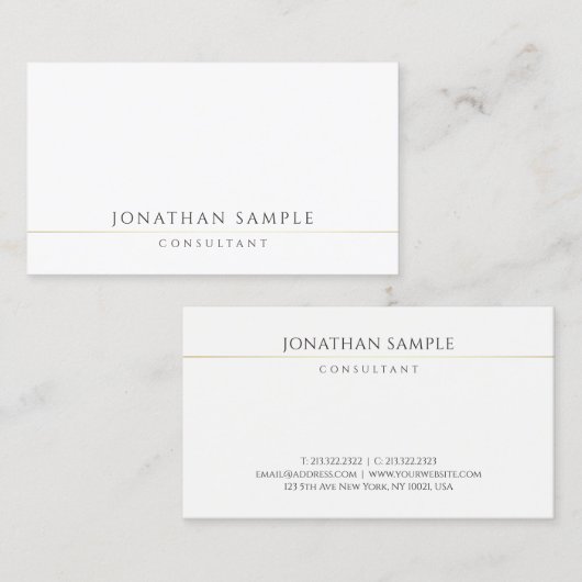 Elegant Professioneel Modern Sjabloon Consultant Visitekaartje (Voorkant / Achterkant)