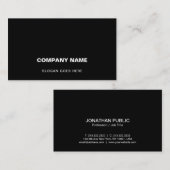 Elegant Professioneel Modern Zwart Eenvoudig Visitekaartje (Voorkant / Achterkant)