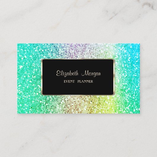 Elegant professioneel modern, zwart Lijst Visitekaartje (Voorkant)