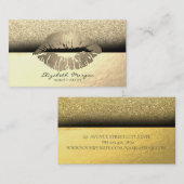 Elegant Professioneel Monogram Gouden Glitter Lipp Visitekaartje (Voorkant / Achterkant)
