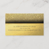Elegant Professioneel Monogram Gouden Glitter Lipp Visitekaartje (Achterkant)