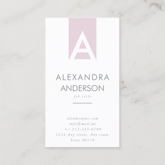 Elegant professioneel monogram minimaal visitekaartje (Achterkant)