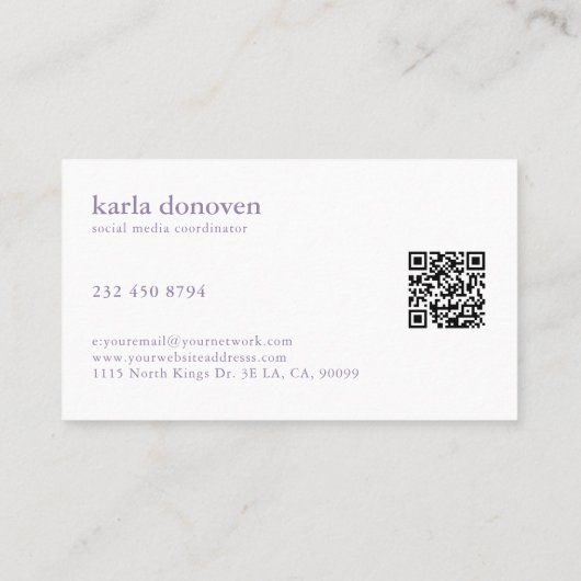 Elegant Professioneel Monogram Minimalistisch Ontw Visitekaartje (Achterkant)