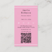 Elegant professioneel monogram roze visitekaartje (Achterkant)