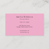 Elegant Professioneel Monogram Roze Zwart & Wit Visitekaartje (Achterkant)
