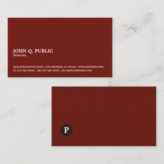 Elegant professioneel monogram visitekaartje (Voorkant / Achterkant)