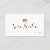 Elegant professioneel monogram zwart en wit visitekaartje (Voorkant)