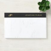 Elegant Professioneel Monogram Zwart Goud Eenvoudi Post-it® Notes (Kantoor)