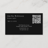 Elegant professioneel monogram zwart-wit visitekaartje (Achterkant)