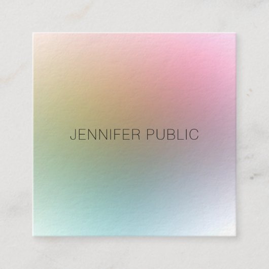 Elegant professioneel ontwerp modern, kleurrijk vierkante visitekaartje (Voorkant)