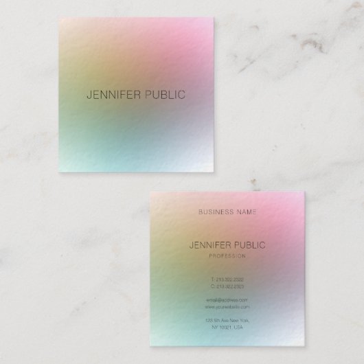 Elegant professioneel ontwerp modern, kleurrijk vierkante visitekaartje (Voorkant / Achterkant)