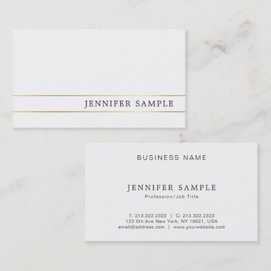 Elegant professioneel ontwerp Modern Plain Slank Visitekaartje (Voorkant / Achterkant)