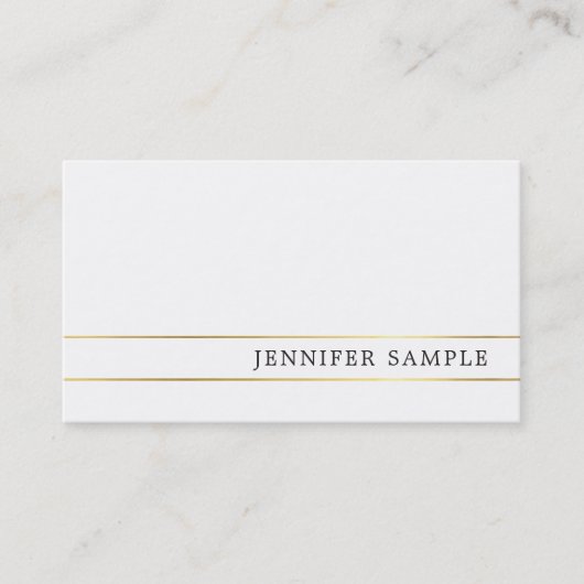 Elegant professioneel ontwerp Modern Plain Slank Visitekaartje (Voorkant)