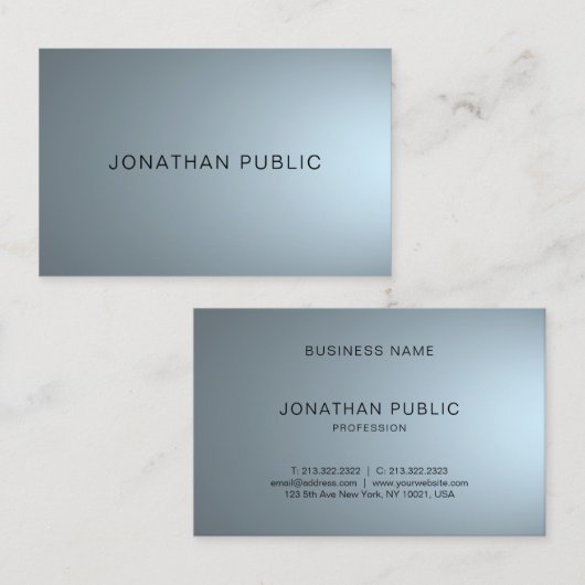 Elegant professioneel ontwerp Modern Plain Trendy Visitekaartje (Voorkant / Achterkant)