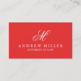 Elegant professioneel rood monogram visitekaartje