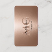 Elegant Professioneel Rosegold Zwart Modern Visitekaartje (Voorkant)