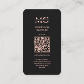 Elegant Professioneel Rosegold Zwart Modern Visitekaartje (Achterkant)