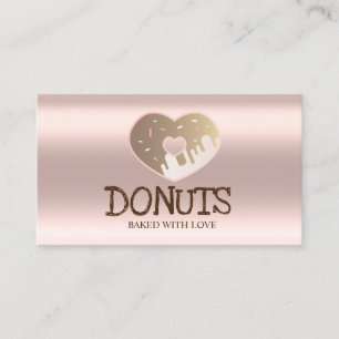 Elegant Professioneel,Roze Goud,Donuts,Banketbakke Visitekaartje