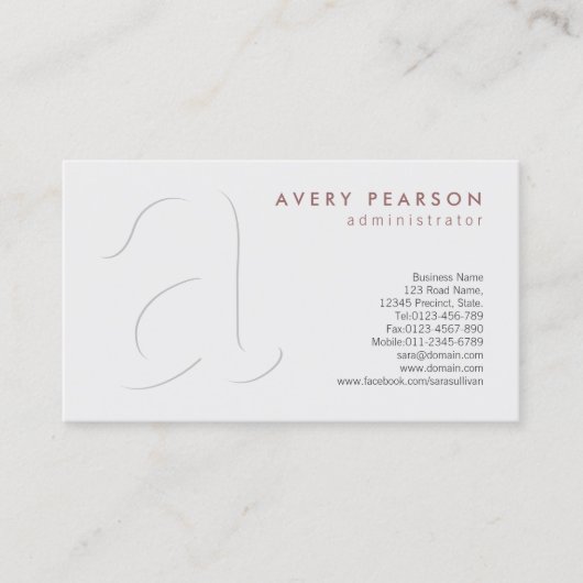 Elegant Professioneel Schaduwmonogram Visitekaartj Visitekaartje (Voorkant)