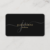 Elegant Professioneel Script Monogram Zwart Minima Visitekaartje (Voorkant)