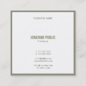 Elegant Professioneel Slanke Sjabloon Luxe Modern Vierkante Visitekaartje (Achterkant)
