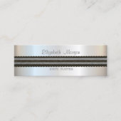 Elegant professioneel stijlvol, modern, zilver mini visitekaartje (Voorkant)