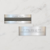 Elegant professioneel stijlvol, modern, zilver mini visitekaartje (Voorkant / Achterkant)