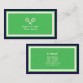 Elegant professioneel tennis groen omgevormd visitekaartje (Voorkant / Achterkant)