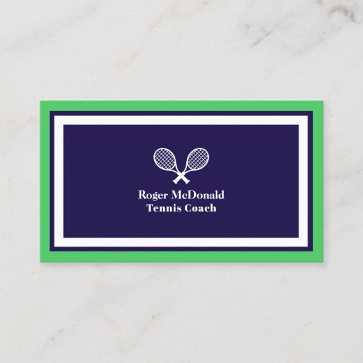 Elegant professioneel tennis logo stijl visitekaartje (Voorkant)