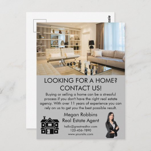 Elegant Professioneel Vastgoed Marketing QR Code Briefkaart (Voorkant / Achterkant)