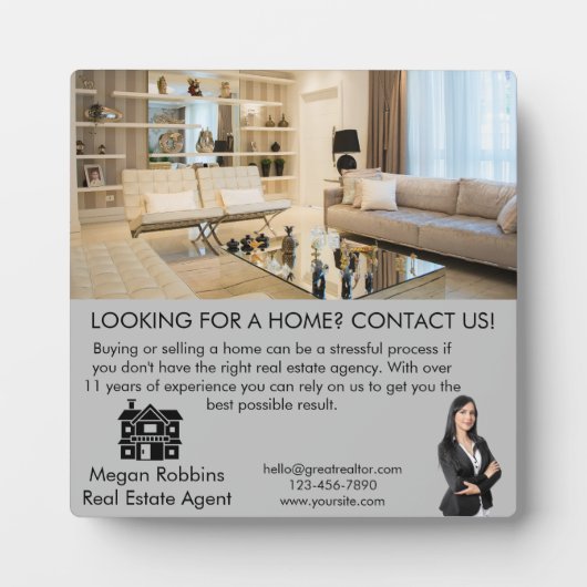 Elegant Professioneel Vastgoed Marketing QR Code Fotoplaat (Voorkant)