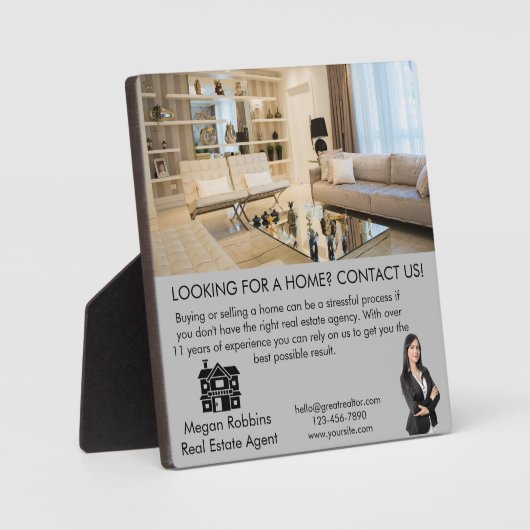 Elegant Professioneel Vastgoed Marketing QR Code Fotoplaat (Voorkant)