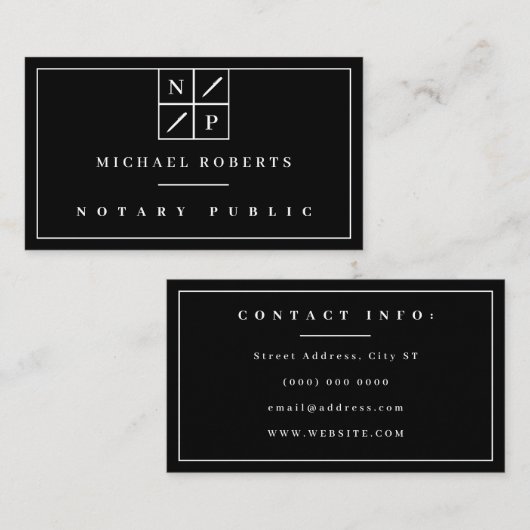 Elegant professioneel vierkant insigne omhuld visitekaartje (Voorkant / Achterkant)