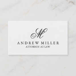 Elegant professioneel wit monogram visitekaartje