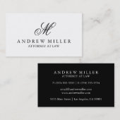 Elegant professioneel wit monogram visitekaartje (Voorkant / Achterkant)