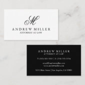 Elegant professioneel wit monogram visitekaartje (Voorkant / Achterkant)