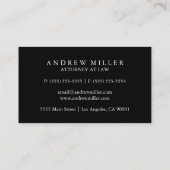 Elegant professioneel wit monogram visitekaartje (Achterkant)