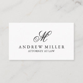 Elegant professioneel wit monogram visitekaartje