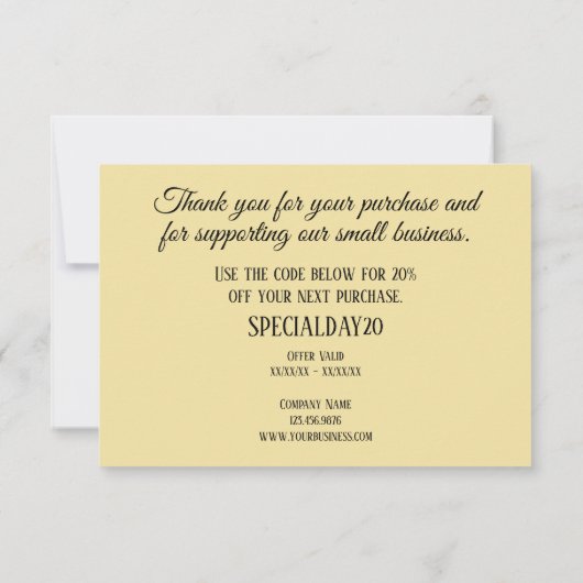 Elegant professioneel zakelijk bedrijf bedankkaart (Achterkant)