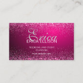 Elegant Professioneel Zakelijk QR Code Roze Zilver Visitekaartje (Voorkant)