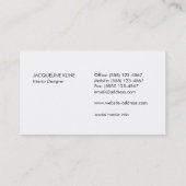 Elegant Professioneel Zwart en Goud Monogram Visitekaartje (Achterkant)