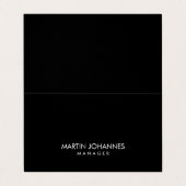 Elegant professioneel zwart gewoon Visitekaartje (Buitenkant ongevouwen)