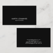 Elegant professioneel zwart gewoon Visitekaartje (Voorkant / Achterkant)