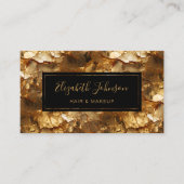 Elegant Professioneel Zwart Goud Glitter Folie Gla Visitekaartje (Voorkant)