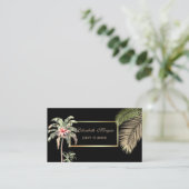 Elegant Professioneel, Zwart, Lijst, Palmboombloem Visitekaartje (Staand voorkant)